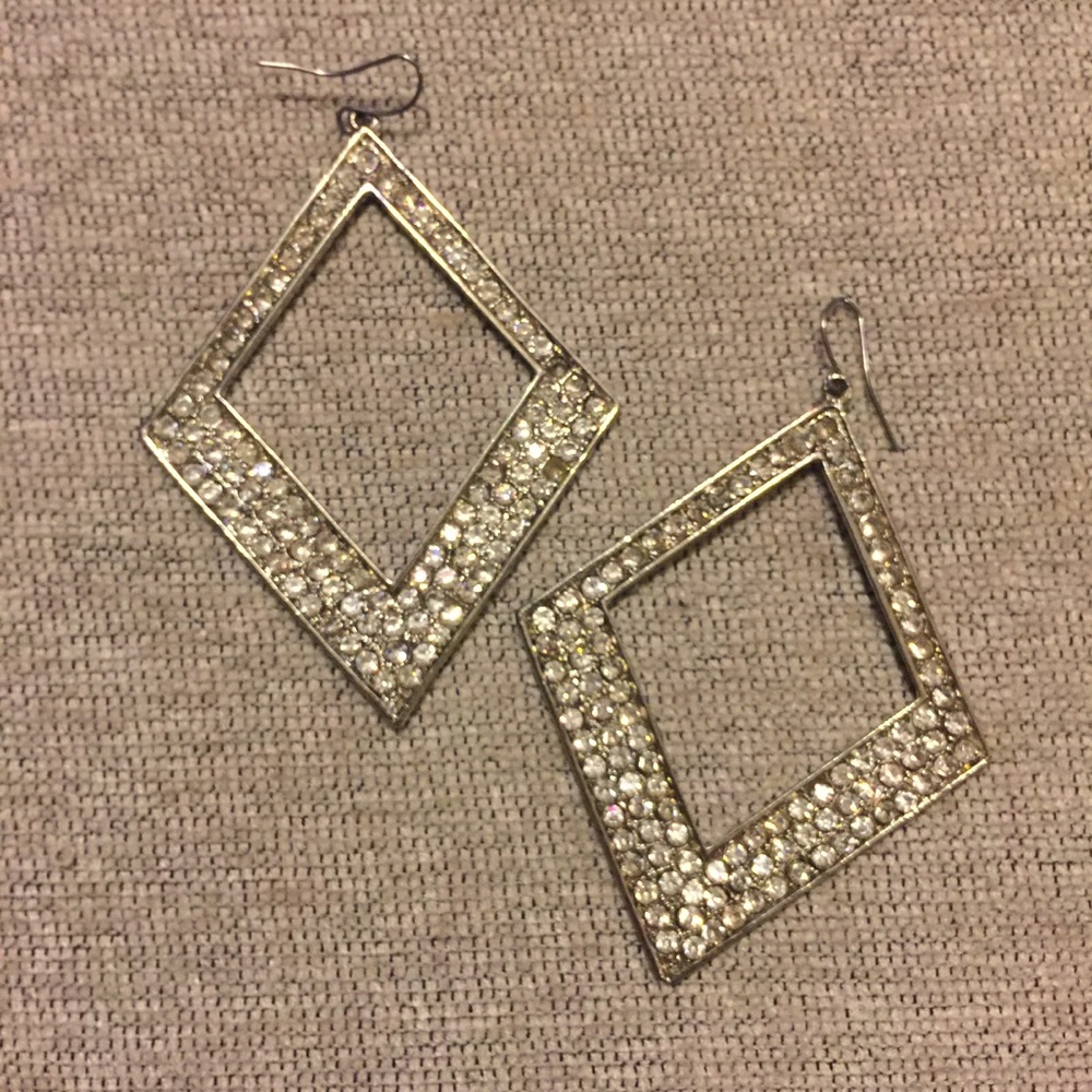 Diamond Pave Geometric Hoops